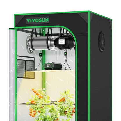 VIVOSUN 2x2ft Grow Tent Kit with 100W Full Spectrum LED Grow Light - size: 24"x24"x48"
