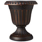 Arcadia Garden Products PL00CP Classic Traditional Plastic Urn Planter, 16" x 18", Brushed Copper - color: Brushed Copper, size: 16" x 18"