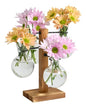 Plant Propagation Stations with Wood Stand, 4 Vases Bulb Shape - color: Bulb