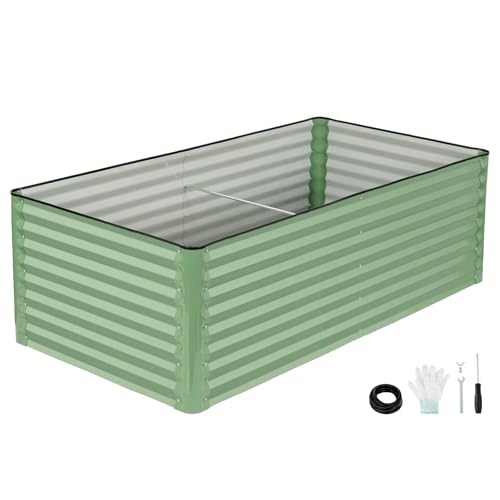 6x3x2 Ft Galvanized Steel Raised Garden Bed, Green, 1 Pack - size: 6x3x2 (Pack of 1)
