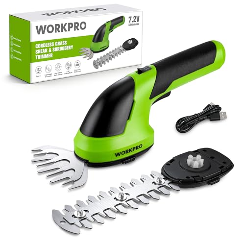 WORKPRO 7.2V Cordless Grass Shear & Shrubbery Trimmer - color: Green