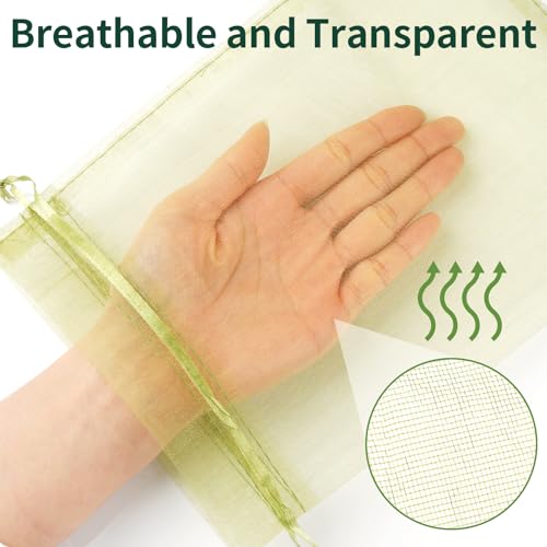 50 Pcs Fruit Protection Bags, 6×9 in Mesh Cover Nets for Tree, Green - color: Green, size: 6×9 in