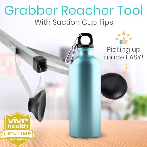 Vive Suction Cup Grabber Reacher 32" - Elderly Grab It Reaching Pickup Tool