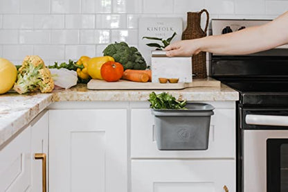 Full Circle Counter Catcher Compost Bin, Fits in Freezers, Slate - color: Slate