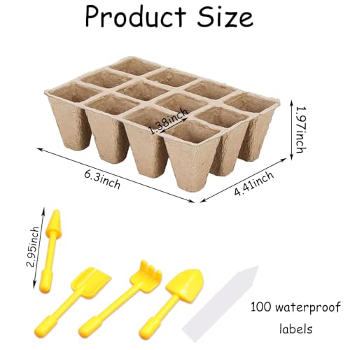 Delphinus 12 Packs Seedling Starter Trays, 144 Cells