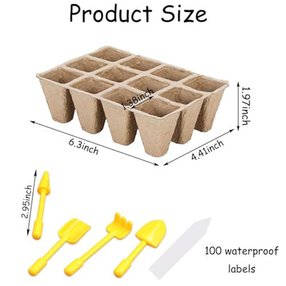 Delphinus 12 Packs Seedling Starter Trays, 144 Cells
