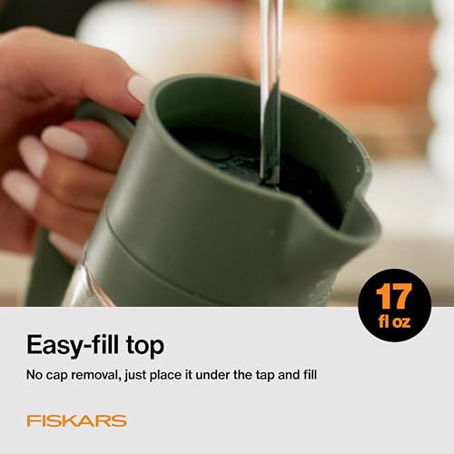 Fiskars 17oz Glass Watering Can for Indoor Plants, Easy Fill Top, Clear - size: Carafe