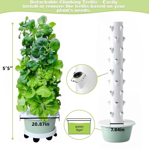 Hydroponic Growing System, Vertical Garden Tower Automatic Timer 36 -Pod