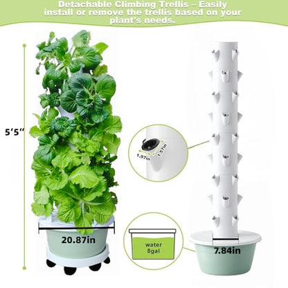 Hydroponic Growing System, Vertical Garden Tower Automatic Timer 36 -Pod