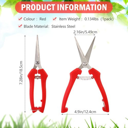 Lasnten 20 Pcs Pruning Shears 7.2" Bud Trimming Scissors, Red - color: Red