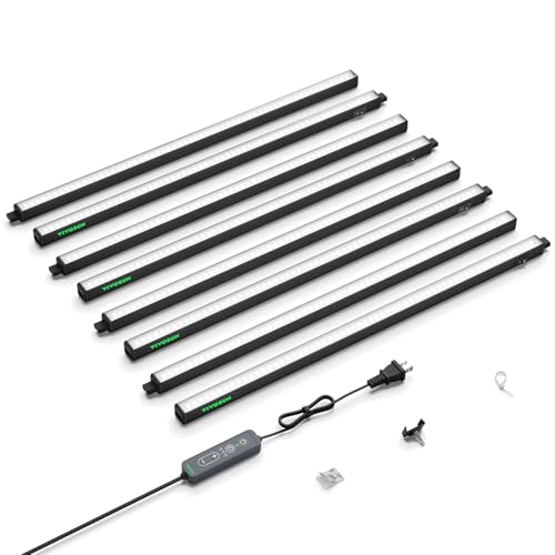 VIVOSUN T5 Grow Lights for Indoor Plants, 5000K Full Spectrum, 2FT - color: White, size: 2FT-8 Pack