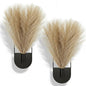 2 Pcs Boho Wall Decor Hanging Planters with Artificial Pampas - color: Black - Pampas