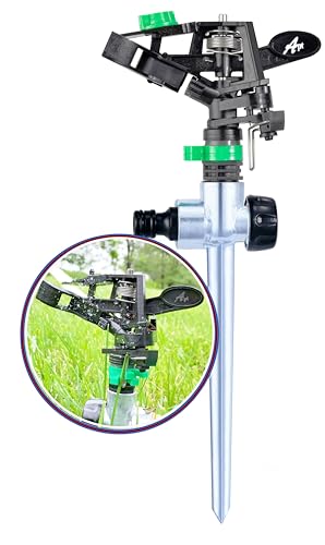 Pulsating Impact Yard Sprinkler, 80 to 5800 Squre feet Adjustable Coverage, Pack of (1), Perfect for Lawn,Garden and Yard by Apt