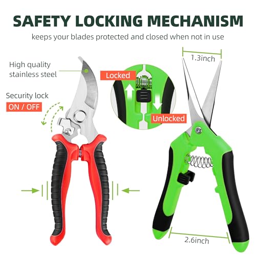 EWPJDK 3 Pack Garden Pruning Shears Scissors Clippers (Multicolor) - style: Multicolor