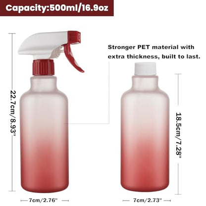 Spray Bottles 16.9oz/500ml Plastic - color: Red