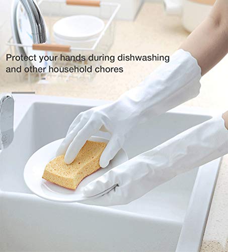 Alimat PluS Kitchen Cleaning Gloves Latex Free, Cotton Flock Liner, Large - color: Blue+pink+white, size: Large (Pack of 3)