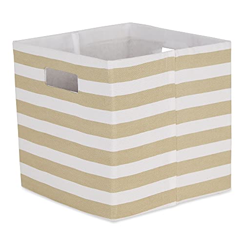 DII Polyester Cube Storage Collection Hard Sided Collapsible, 11x11x11, Vintage Linen - color: Vintage Linen, size: 11x11x11" (Pack of 1)