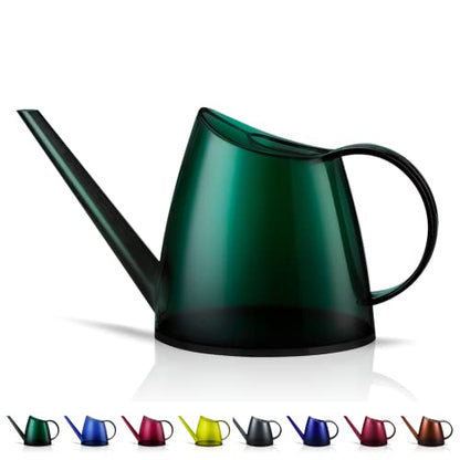 WhaleLife Small Indoor Plant Watering Can - 1.4L Dark Green Long Spout - color: Green