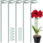 HiGift 17 inch Plant Support Stakes, 4mm Thick Garden Single Stem Flower Support Stake Amaryllis Plant Cage Support Rings with 10 pcs Plant Clips for Tomato Orchid Lily Peony Rose Flower Stem-5 Pack - size: 17 Inch-5 Pack