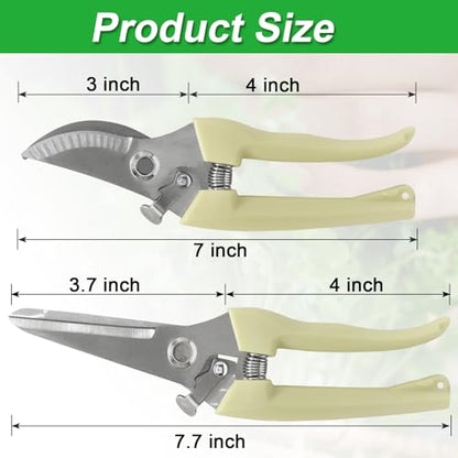 2 Pcs Garden Flower Shears Set, 6.9 inches - style: Yellow-2 Pcs