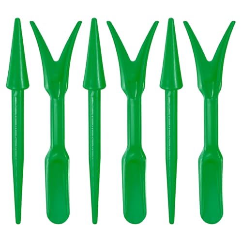 M METERXITY 12-Pack Mini Garden Hand Succulent Transplanting Tools, Plastic Seedlings Dibber Sowing Digging for Repotting/Plant Care/Lawn Maintenance, Small Gardening Tools [Dark Green] - color: Dark Green