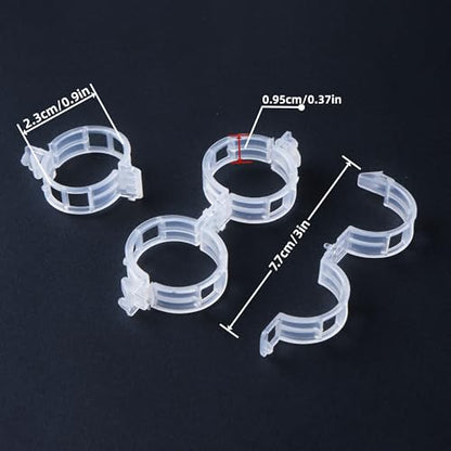 100 Pcs Plant Support Clips,Plastic Clips for Securing Plants - color: White