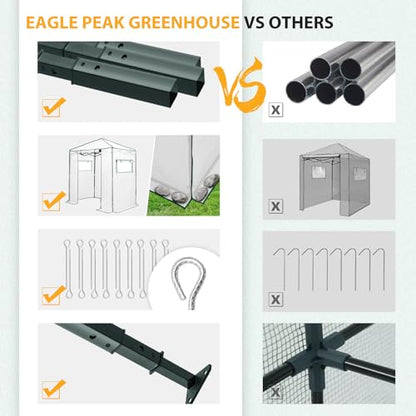 EAGLE PEAK 6x4 Easy Setup Small Pop Up Greenhouse, Clear/White - color: Clear/White, size: 6x4