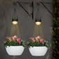 SUNNYPARK 2 Pack Solar Hanging Planters for Plants Outdoor - color: White