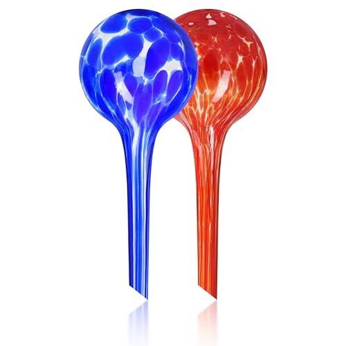 Plant Watering Devices for Indoor & Outdoor Plants, 5 Day Irrigation, Colored Glass, Automatic Water Bulbs, Plant Waterer - style: Set of 2 Small