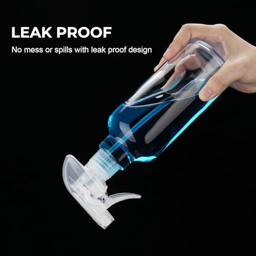16.9oz Clear Glass Spray Bottles 2 Pack, Adjustable Mist Stream - color: Clear