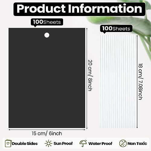 Qualirey 100 Pcs 6x8 Inch Black Sticky Traps for Gnats - color: Black
