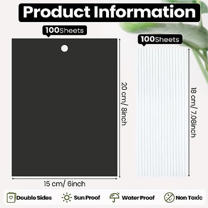 Qualirey 100 Pcs 6x8 Inch Black Sticky Traps for Gnats - color: Black