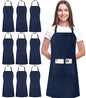 Utopia Kitchen Bib Aprons 10 Pack Adjustable With 2 Pockets - color: Navy