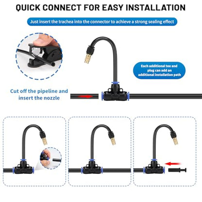 50FT Drip Irrigation System, Complete Garden Watering Kit with Rust-Proof Copper Nozzles - UV Stabilized Flexible Hose for Lawn, Greenhouse, Patio Plants - size: 50FT