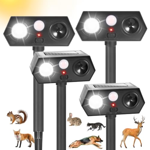 2026 Solar Ultrasonic Racoon Fortress Pro, Deer Cat Repellent (4 Pack)