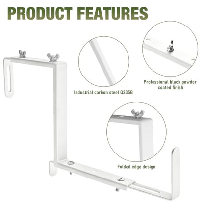 Window Box Bracket,Adjustable Planter Box Brackets,White,4Pack - color: White, size: 4 Pieces