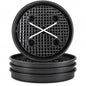 Self Watering Plant Saucers 4 Pack, 13.6 Inch Plastic Plant Saucers with Raised Grid Platforms and 8 Wicking Ropes, for Plant Pots, Fabric Grow Bags, Indoor and Patio Planters, Black