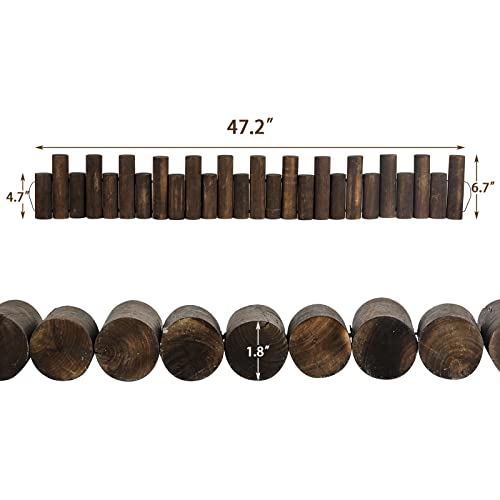 WORTH Wooden Log Rolls Garden Edging, 6.5" H x 47" L Landscape Lawn Border