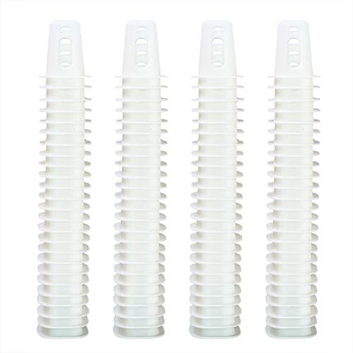 100 Pack 1.77" Garden Net Pots Cups, Slotted Mesh Pot Baskets, White - size: 1 inch（Square style）-100 Pack