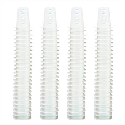 100 Pack 1.77" Garden Net Pots Cups, Slotted Mesh Pot Baskets, White - size: 1 inch（Square style）-100 Pack