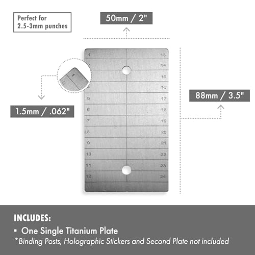 ColdTi - Titanium Bitcoin Seed Plate for Ultra-Secure Ethereum and Crypto Seed Phrase Storage - Premium Seed Phrase Metal - (Single Plate) - size: Single Plate