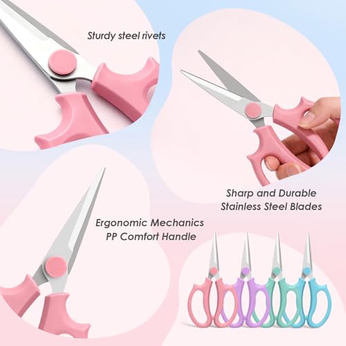 4PCS Flower Scissors, Stainless Steel Garden Shears (Slender) - size: 4PCS Slender