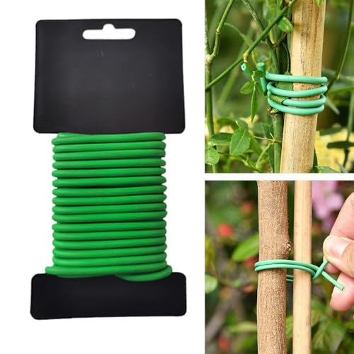 Plant Ties 32.8ft Heavy-Duty Soft Twist Garden Ties - Green TPR Plant Support for Tomatoes, Climbing Plants & More - 3.5mm Thick - size: 3.5MM THICK