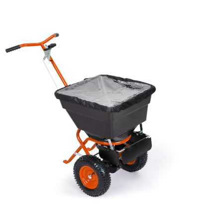 Push Broadcast Spreader, 100lb Large Capacity, 12ft Broadcast Width - color: Orange+100LBS