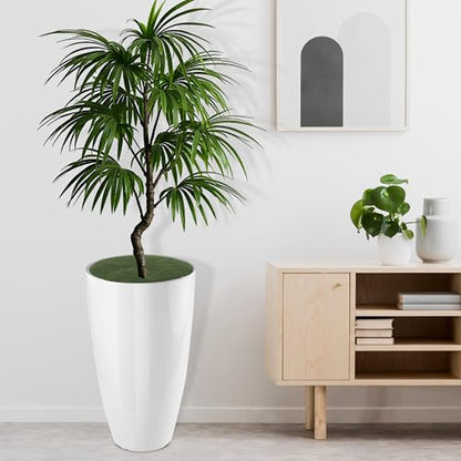2PCS 21in Tall Planter for Outdoor Plants Large Flower Pots White - color: White
