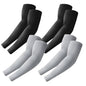 PFFY 4 Pairs Arm Sleeves for Men Women Cooling UV Protection Compression - color: Black*2 + Grey*2