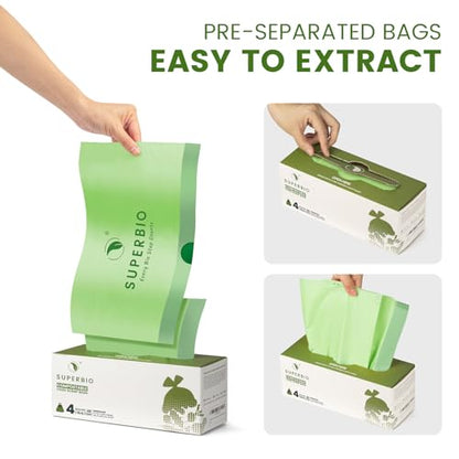 SUPERBIO 4 Gallon Compostable Drawstring Food Scrap Bags - style: 4 gallon,40 count