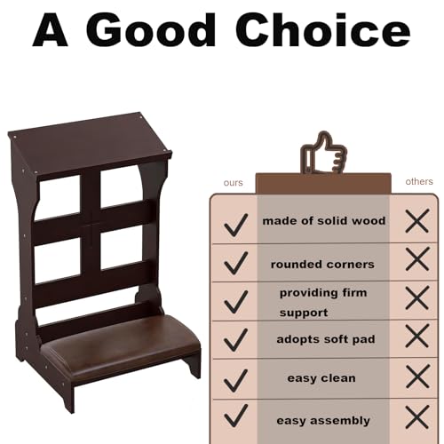 Prayer Kneeler, 23" x 20" x 36" Prayer Bench with Padded Cushion