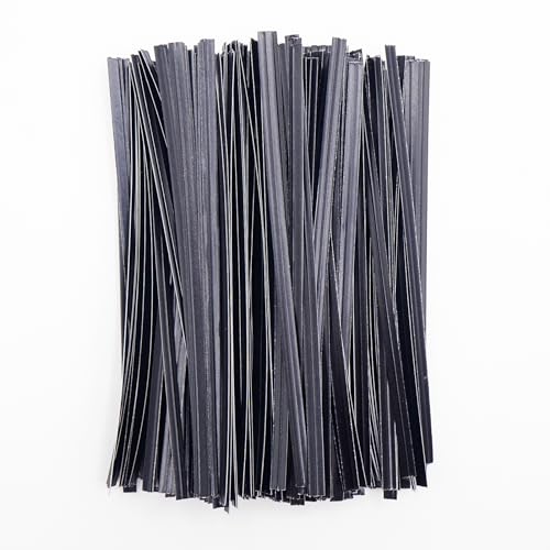 1000 Pieces Paper Twist Ties, 5 Inch Twist Ties Reusable Black, Bread Twist Ties for Arts And Crafts, Metallic Twist Ties Candy Ties for Bulk Food, Gift Bags, Halloween, Christmas - color: Black, size: 5Inch