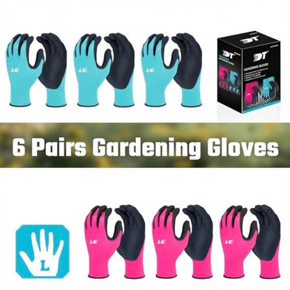 DURATECH DT 6 Pairs Garden Gloves Large - size: Large